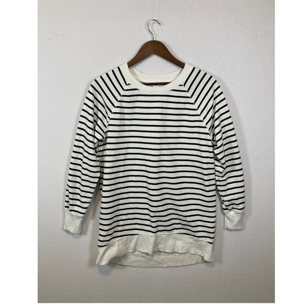 Old Navy‎ Striped Raglan Sweatshirt Pullover Cream Black Size S